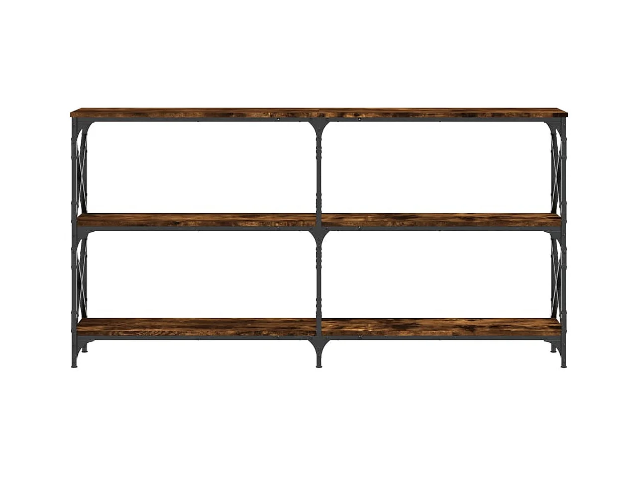 Consoletafel van gerookt eikenhout 156x28x80,5 cm bewerkt hout