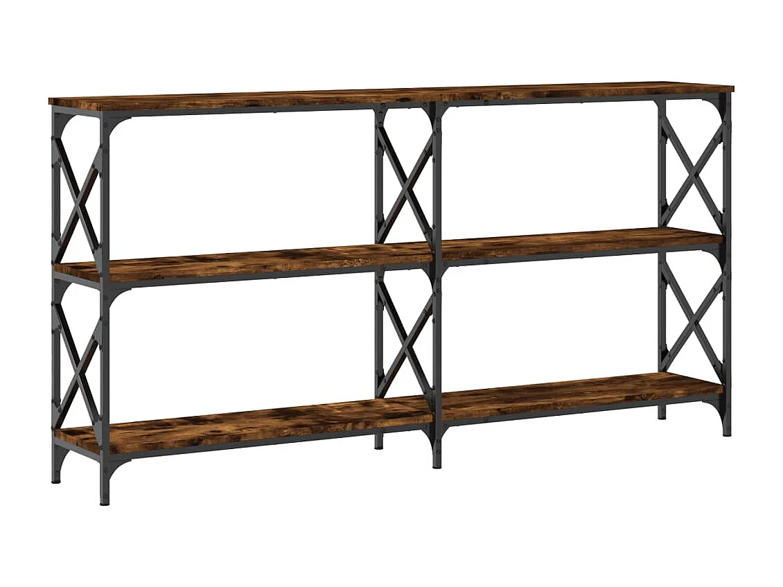 Table console chêne fumé 156x28x80,5 cm bois d'ingénierie