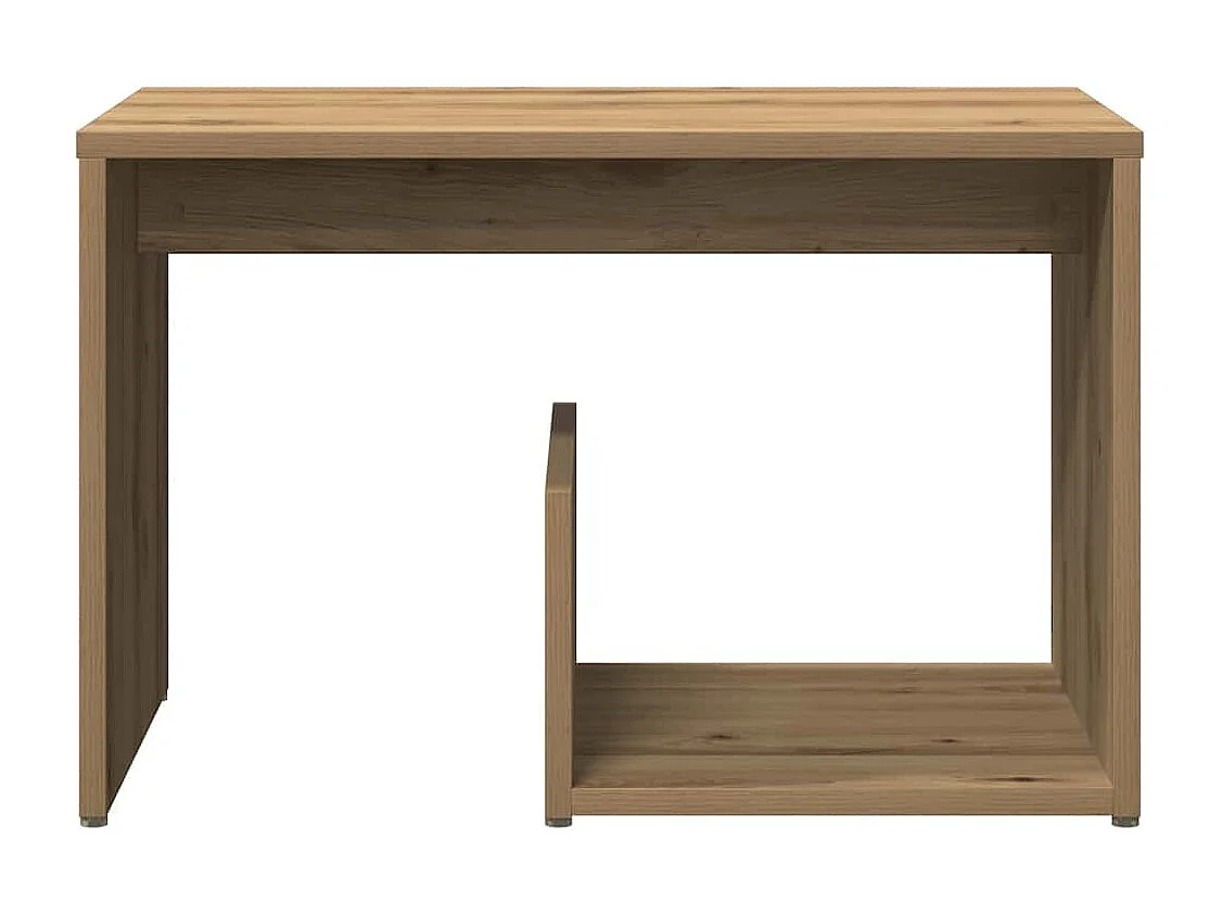 Tavolino laterale in rovere fatto a mano 59x36x38 cm in legno ingegnerizzato