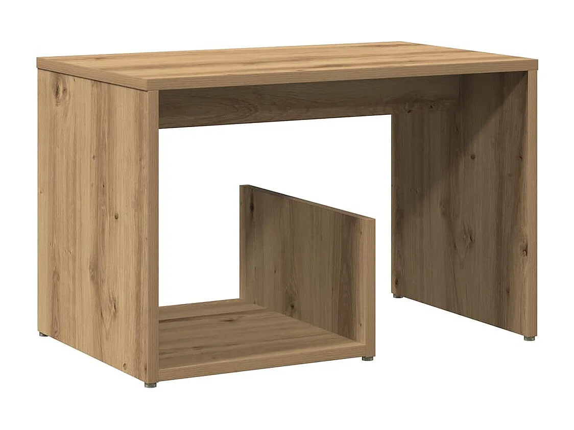 Tavolino laterale in rovere fatto a mano 59x36x38 cm in legno ingegnerizzato