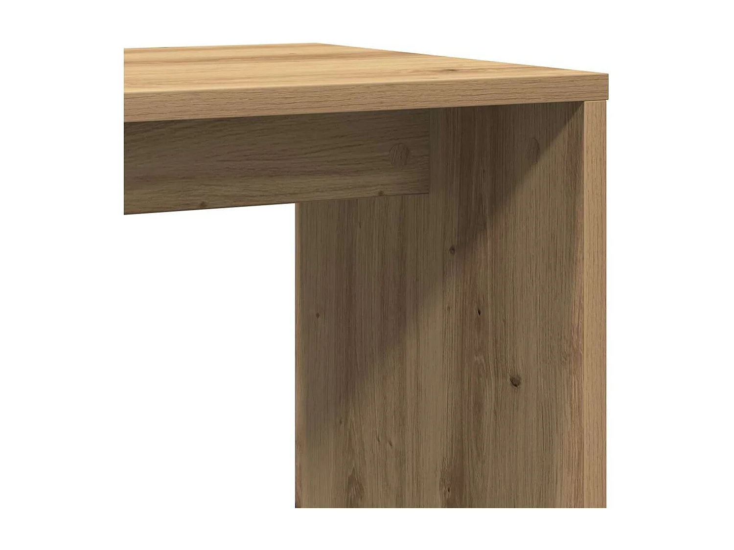 Tavolino laterale in rovere fatto a mano 59x36x38 cm in legno ingegnerizzato