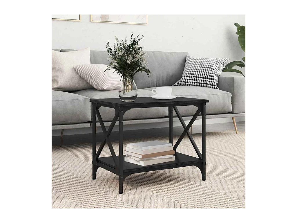 Table d'appoint Chêne noir 55 x 38 x 45 cm Bois d'ingénierie