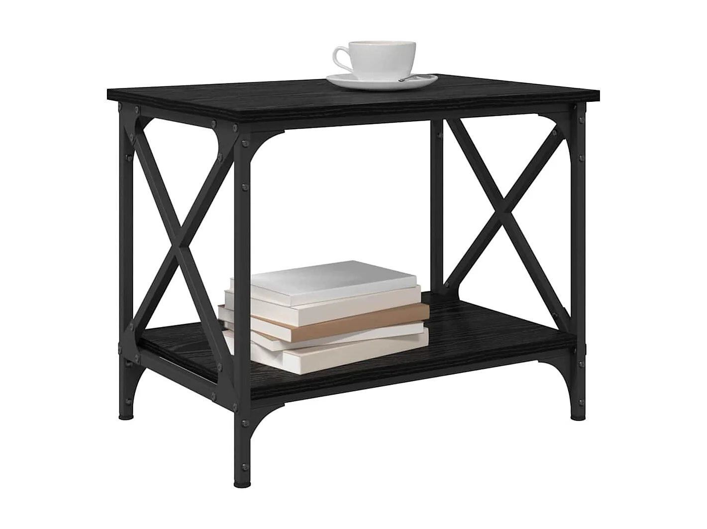 Table d'appoint Chêne noir 55 x 38 x 45 cm Bois d'ingénierie