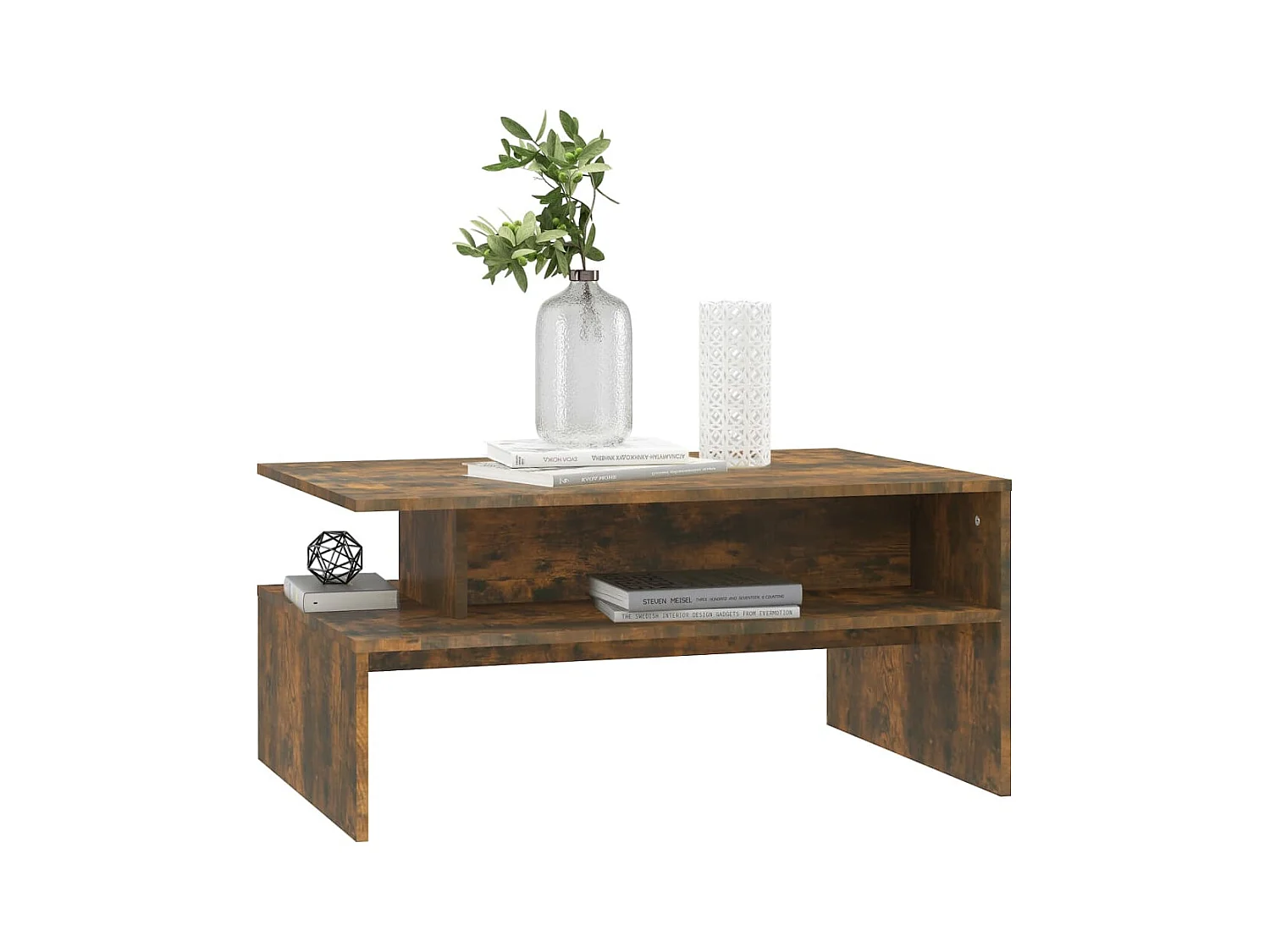 Table basse Chêne fumé 90x60x42,5 cm Bois d'ingénierie