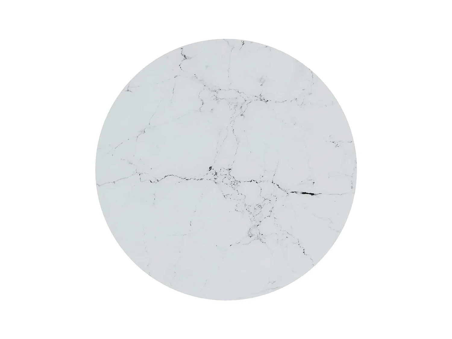 Bijzettafel van goudkleurig en wit marmer 45 cm Gehard glas