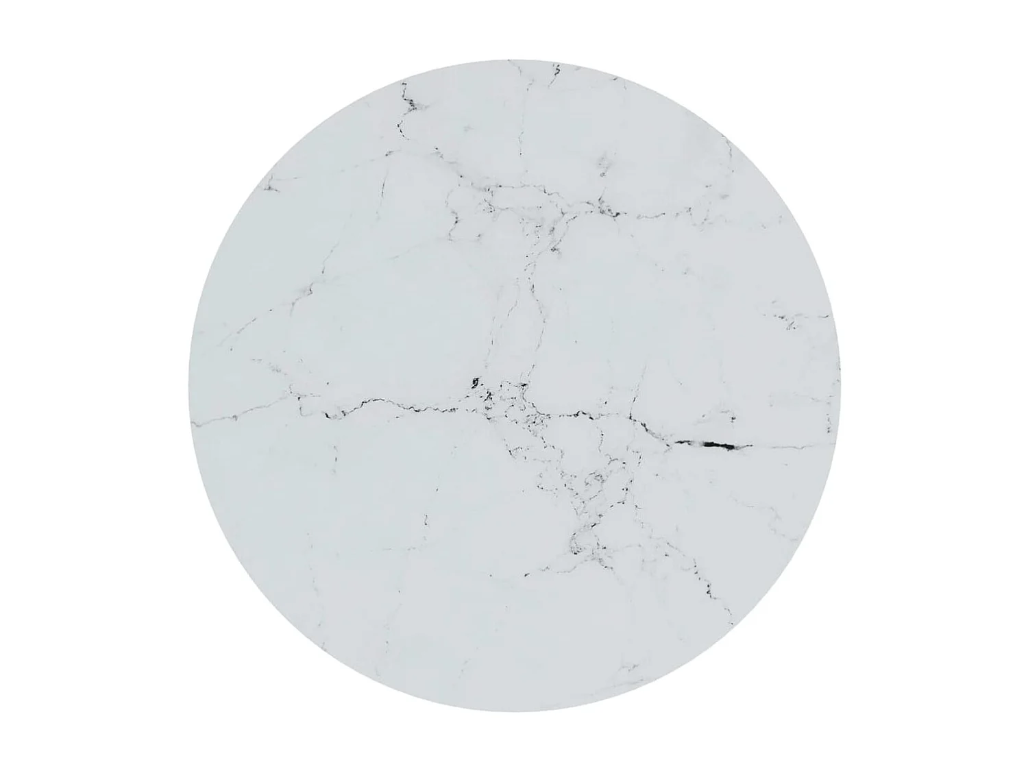 Bijzettafel van goudkleurig en wit marmer 45 cm Gehard glas