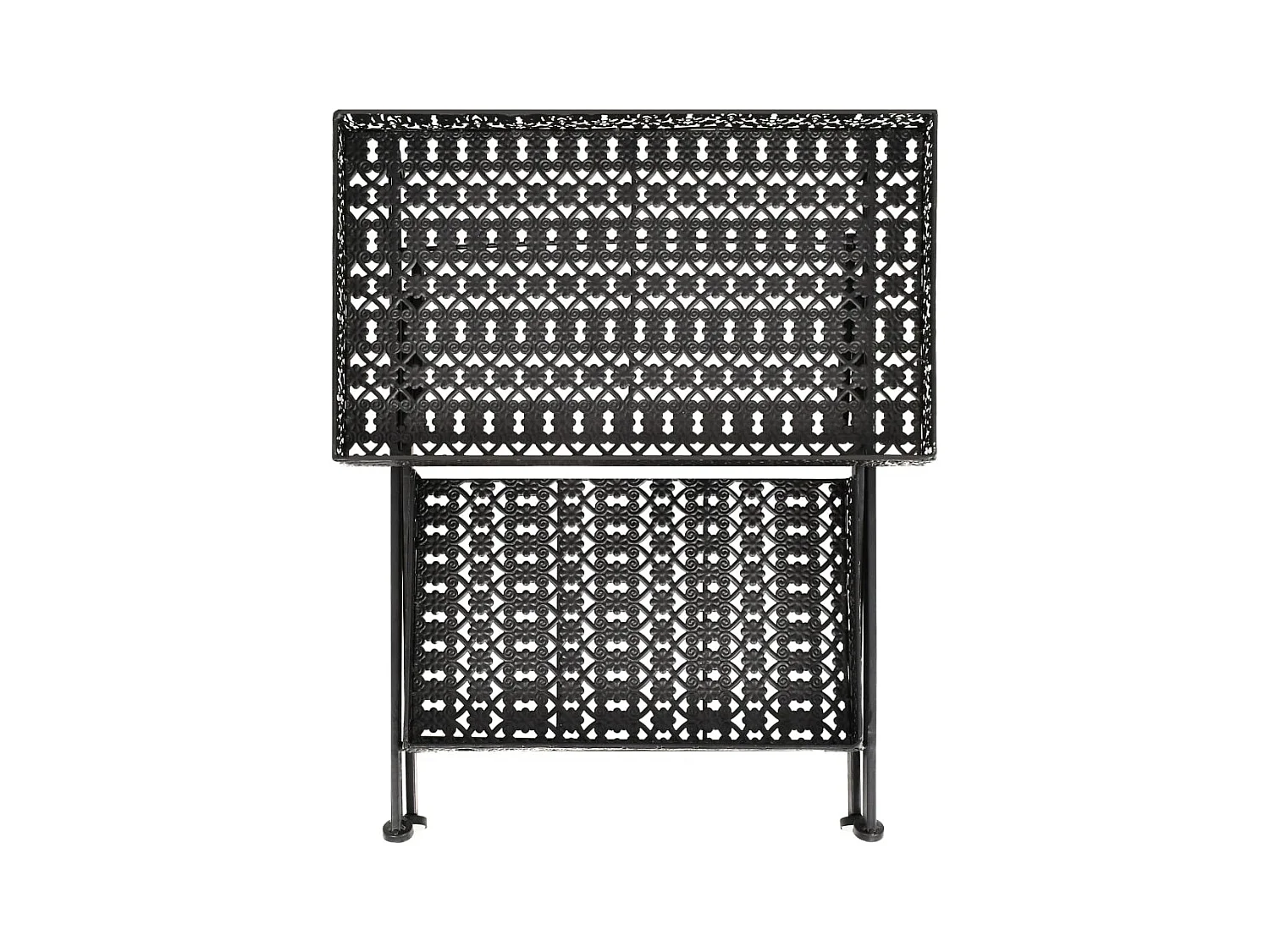 Opvouwbare theetafel in vintage stijl, metaal, 58 x 35 x 72 cm, zwart