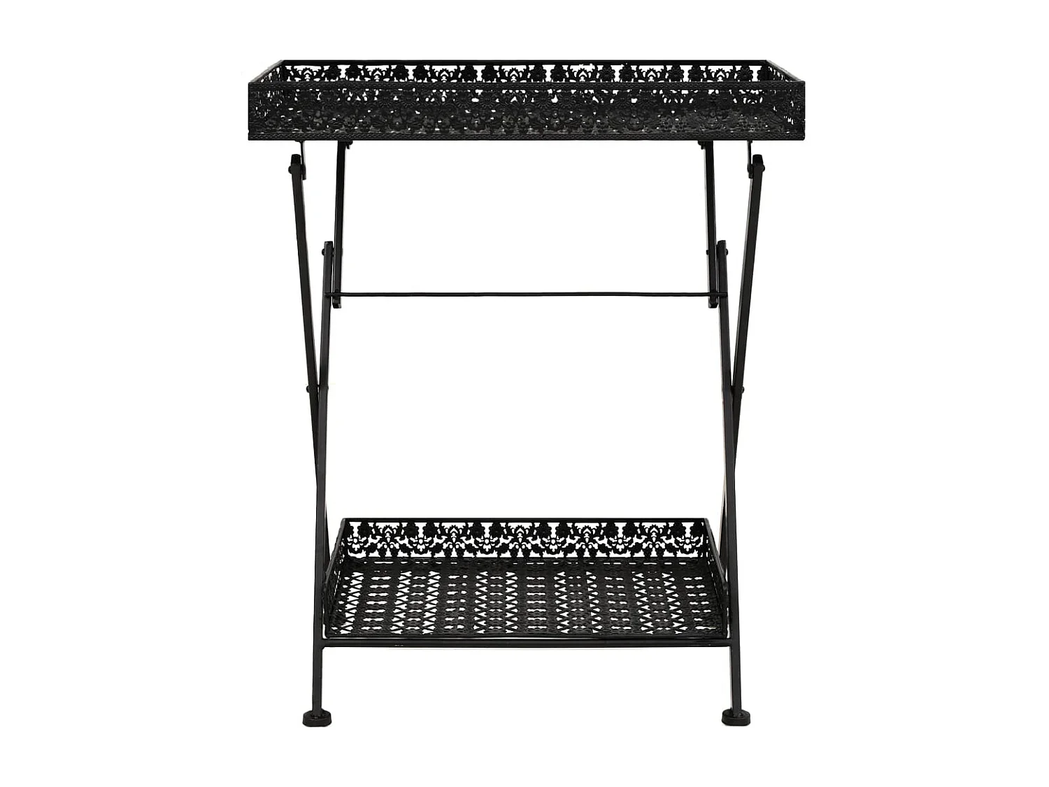 Opvouwbare theetafel in vintage stijl, metaal, 58 x 35 x 72 cm, zwart