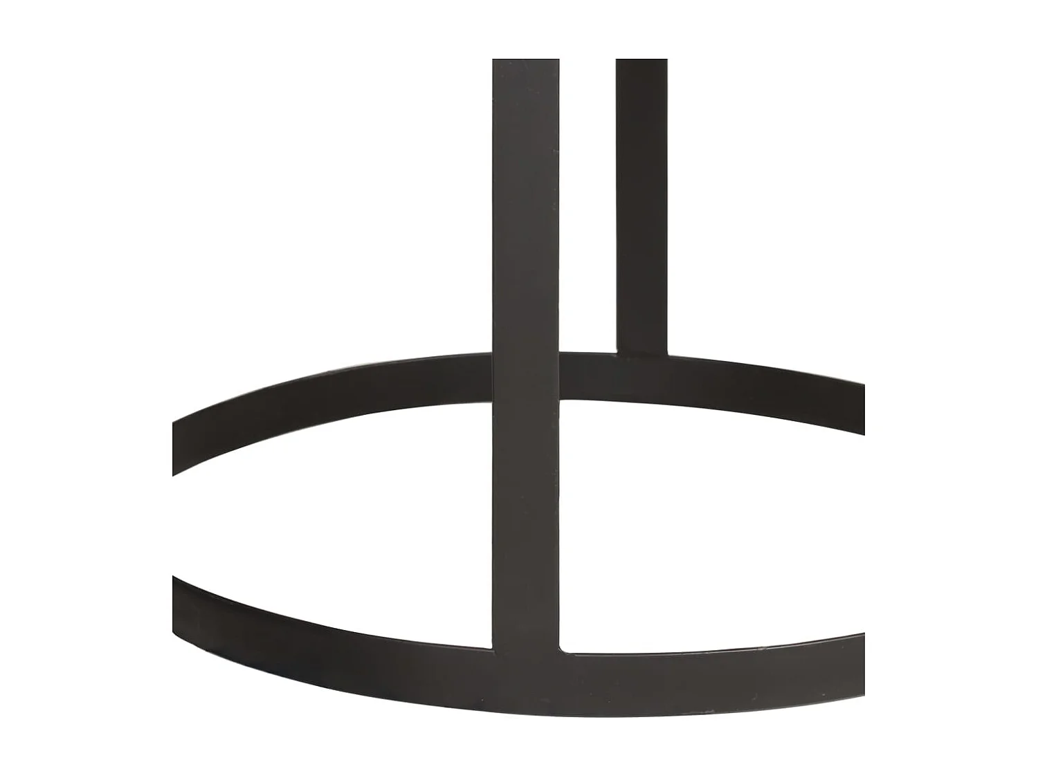 Tavolini rotondi 2 pezzi in legno massello di mango e acciaio