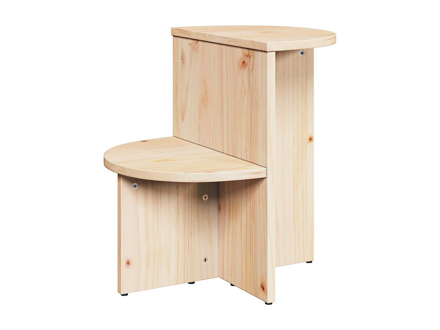 Tavolino laterale naturale 50 x 40 x 50 cm in legno di pino massello