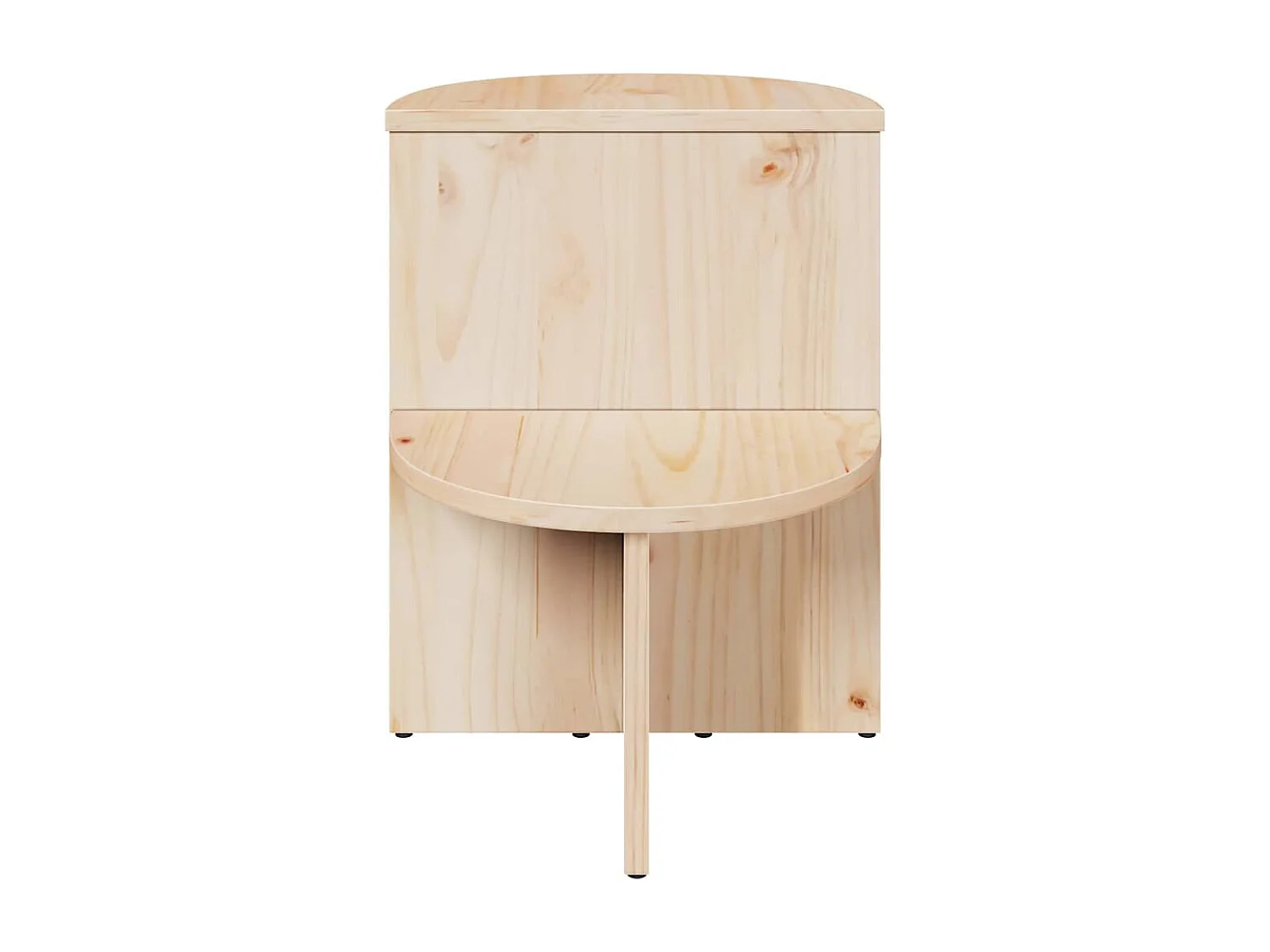 Tavolino laterale naturale 50 x 40 x 50 cm in legno di pino massello