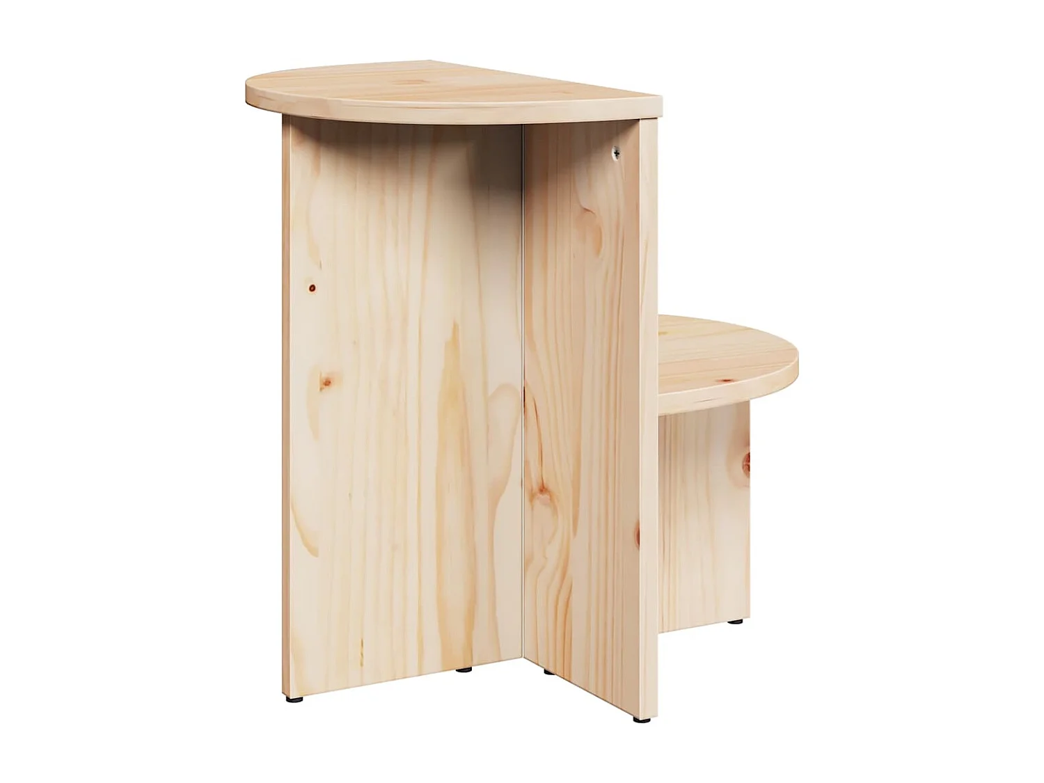 Tavolino laterale naturale 50 x 40 x 50 cm in legno di pino massello
