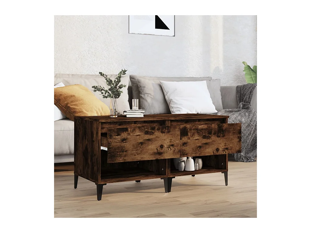 Tavolini laterali 2 pezzi Rovere affumicato 50x46x50 cm Legno ingegnerizzato