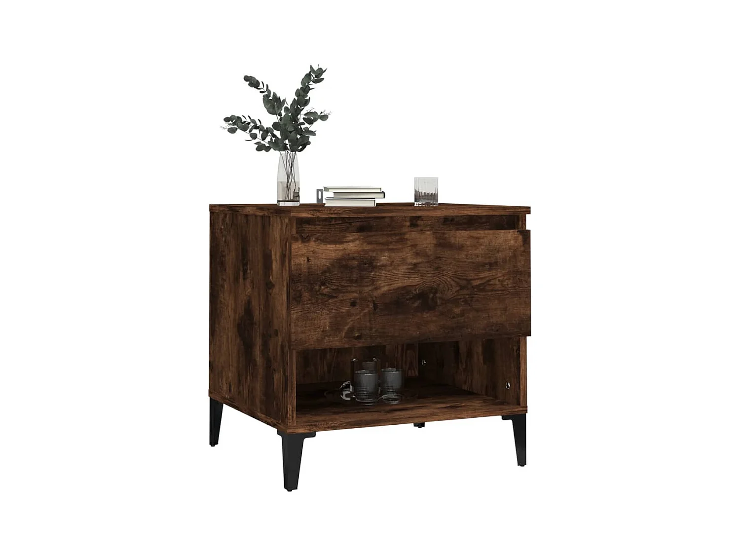 Tavolini laterali 2 pezzi Rovere affumicato 50x46x50 cm Legno ingegnerizzato