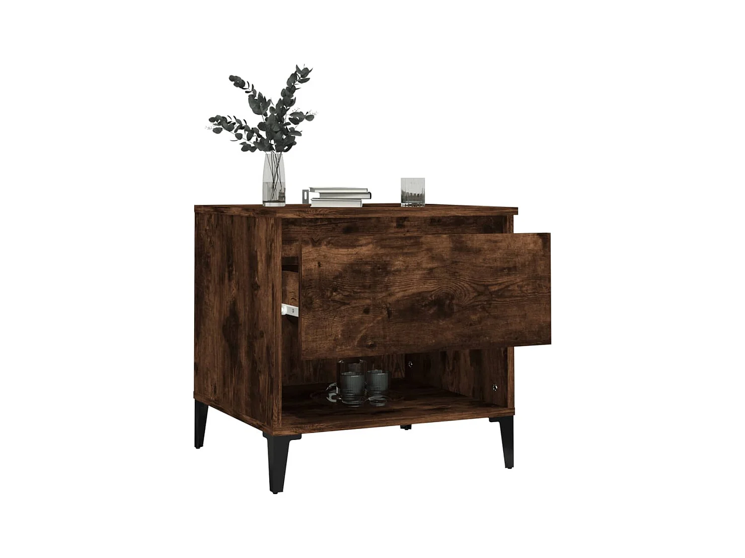 Tavolini laterali 2 pezzi Rovere affumicato 50x46x50 cm Legno ingegnerizzato