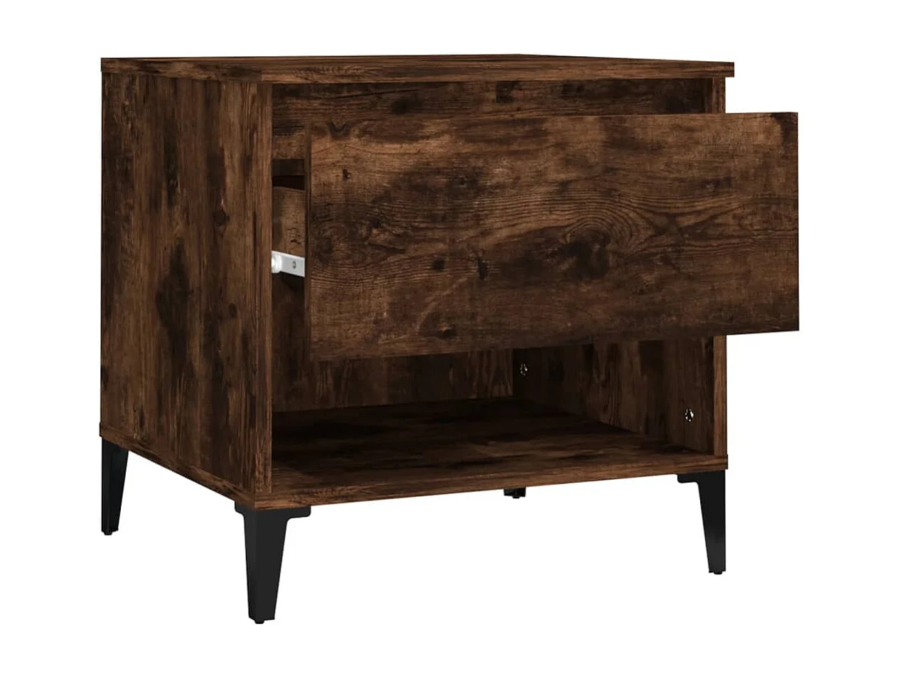 Tavolini laterali 2 pezzi Rovere affumicato 50x46x50 cm Legno ingegnerizzato