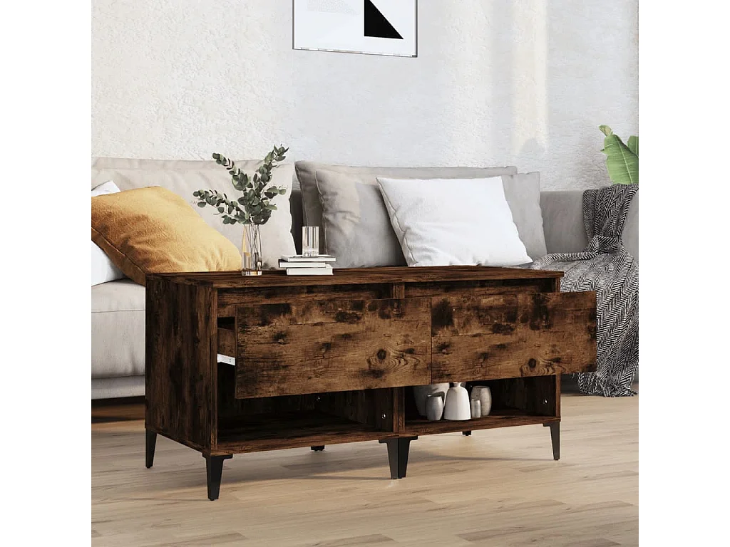 Tavolini laterali 2 pezzi Rovere affumicato 50x46x50 cm Legno ingegnerizzato