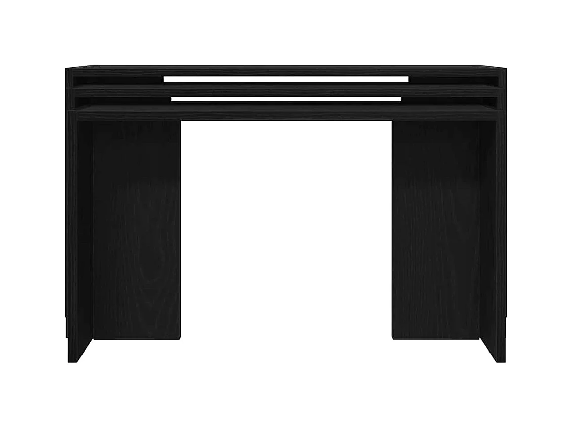 Tables gigognes 3 pcs noir bois d'ingénierie