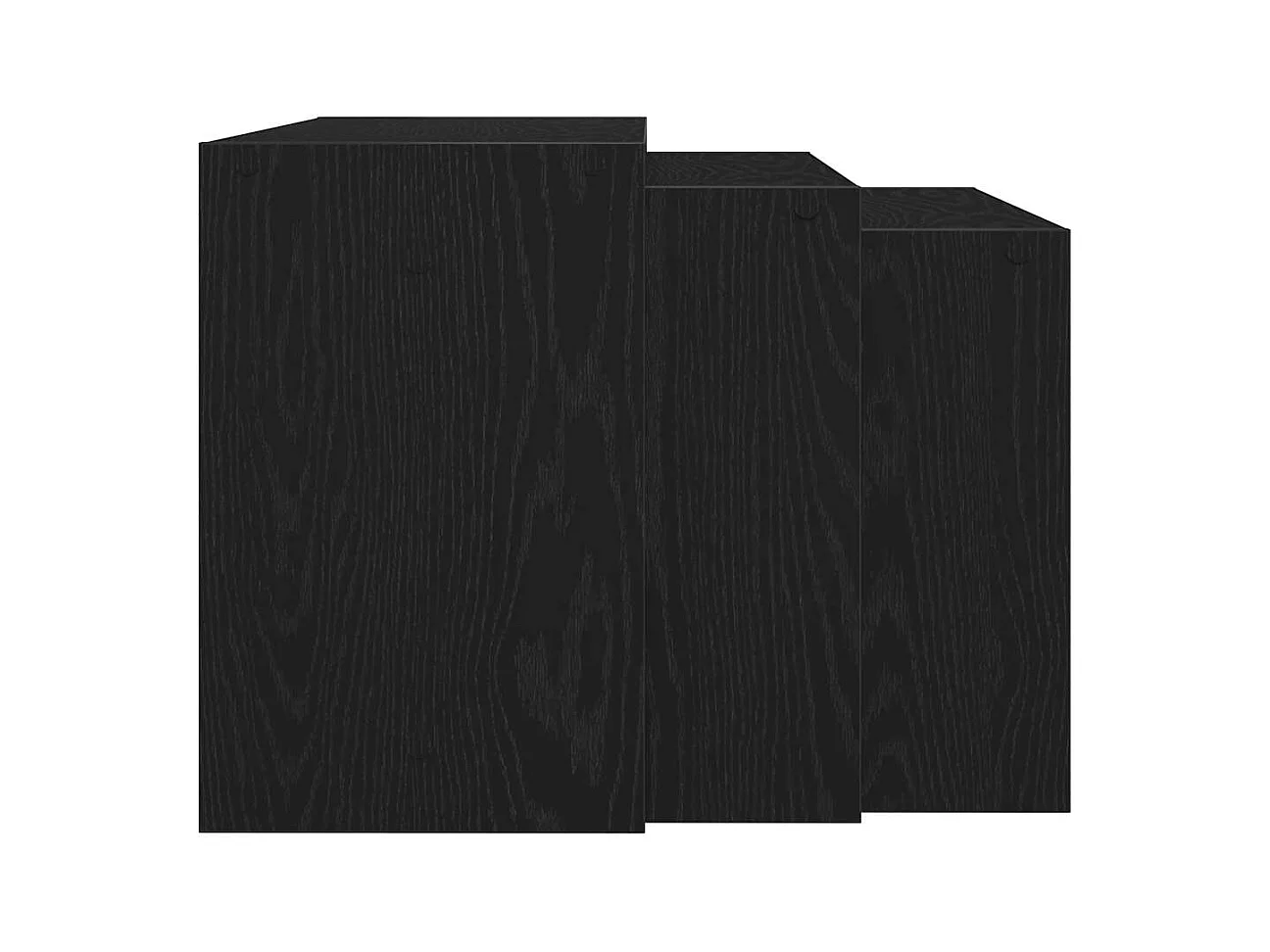 Tables gigognes 3 pcs noir bois d'ingénierie