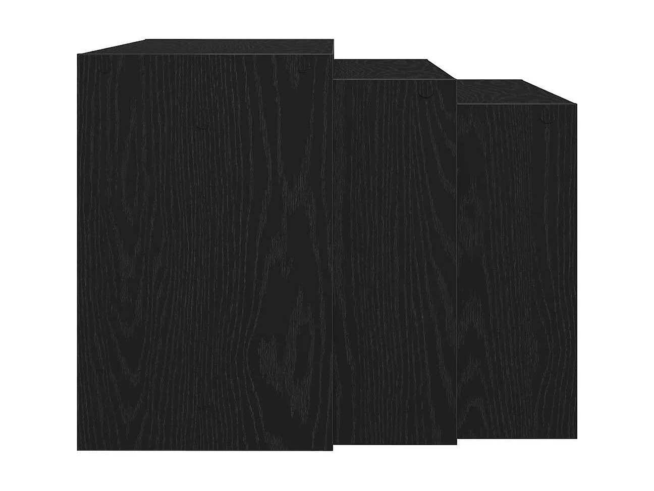 Tavolini impilabili 3 pezzi in legno ingegnerizzato nero