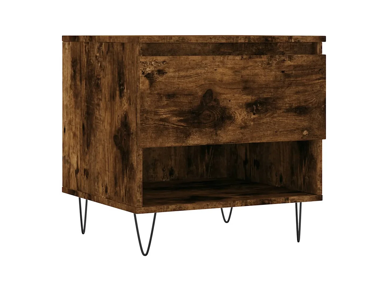 Salontafels 2 stuks gerookt eiken 50x46x50 cm bewerkt hout