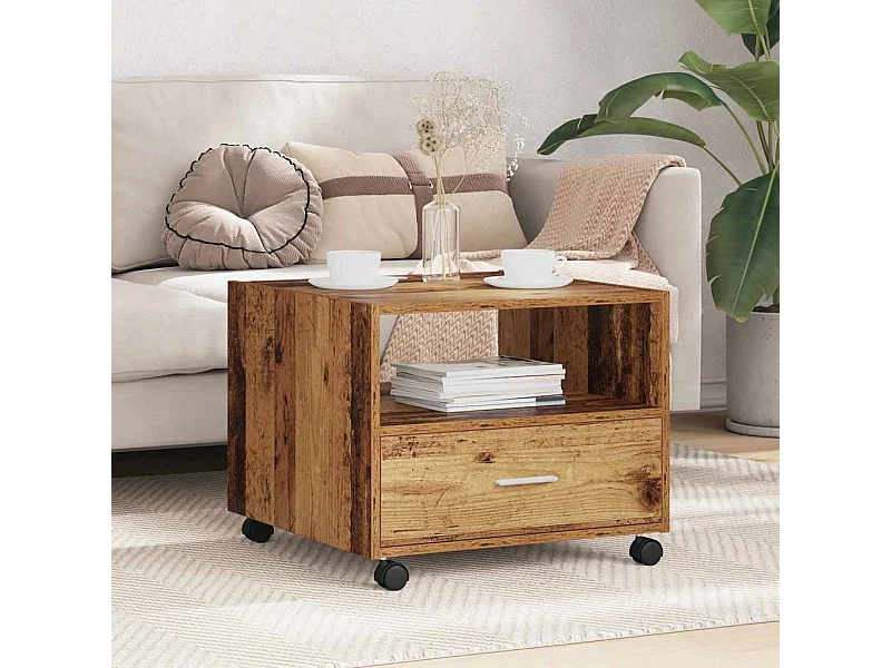 Tavolino da caffè in legno antico 55 x 55 x 45 cm Legno ingegnerizzato