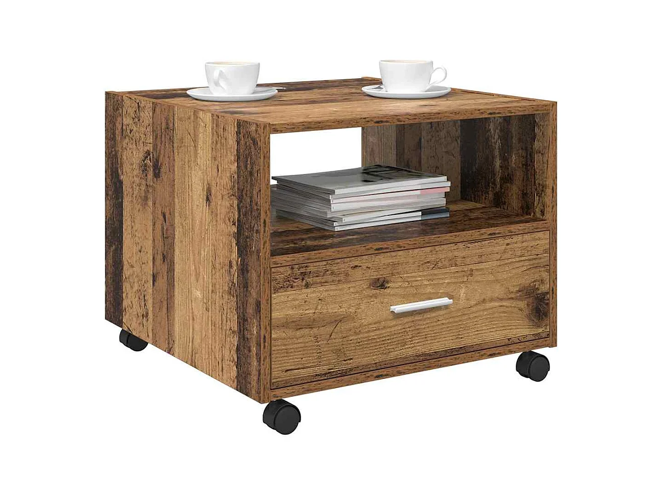 Tavolino da caffè in legno antico 55 x 55 x 45 cm Legno ingegnerizzato