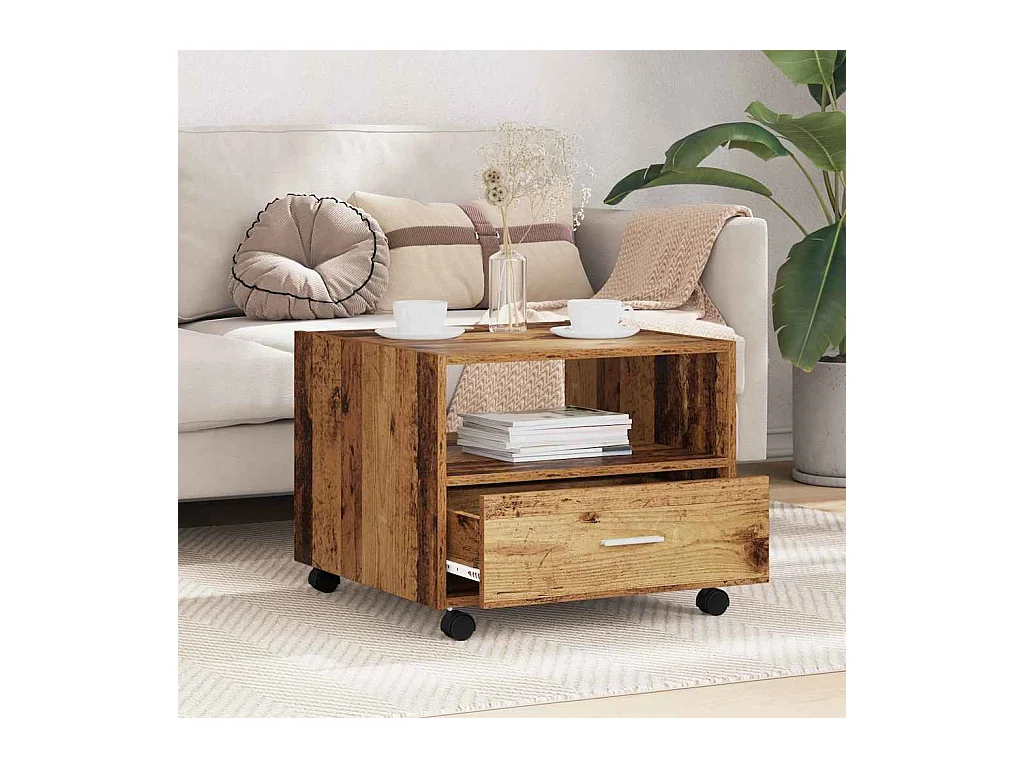 Tavolino da caffè in legno antico 55 x 55 x 45 cm Legno ingegnerizzato