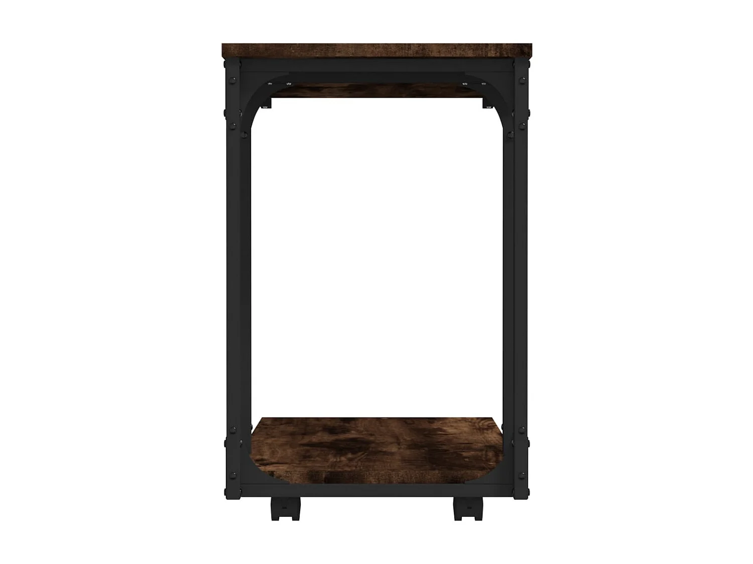 Mesa auxiliar con ruedas de roble ahumado 50x35x55,5 cm