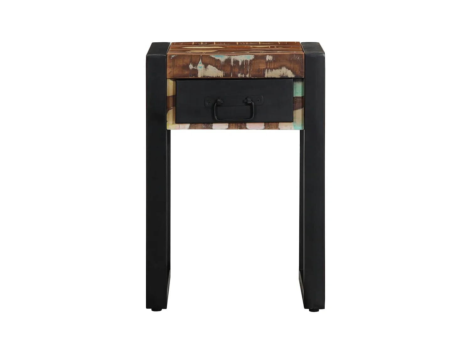 Table d'appoint multicolore 35x35x50cm bois massif récupération