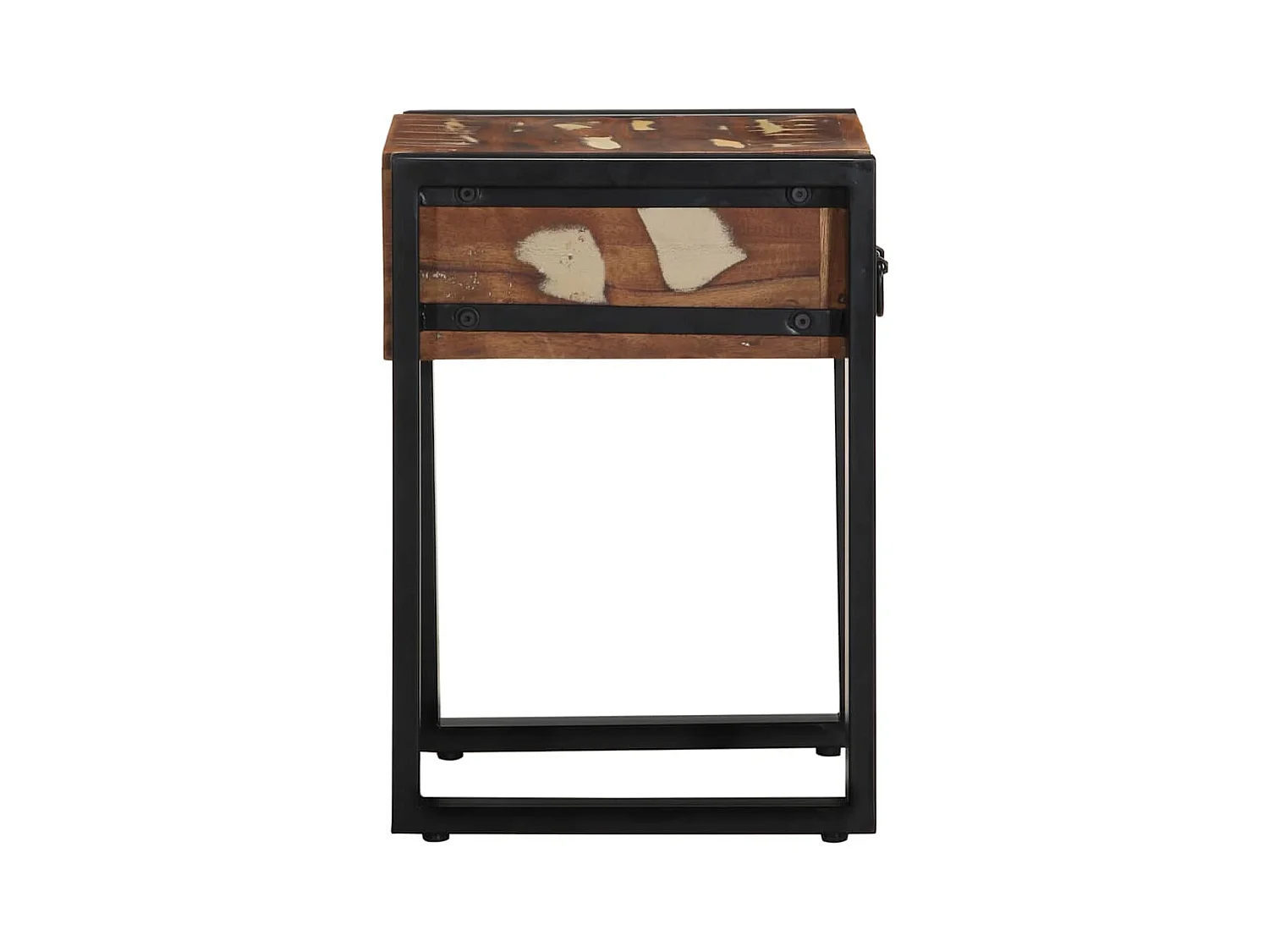 Table d'appoint multicolore 35x35x50cm bois massif récupération