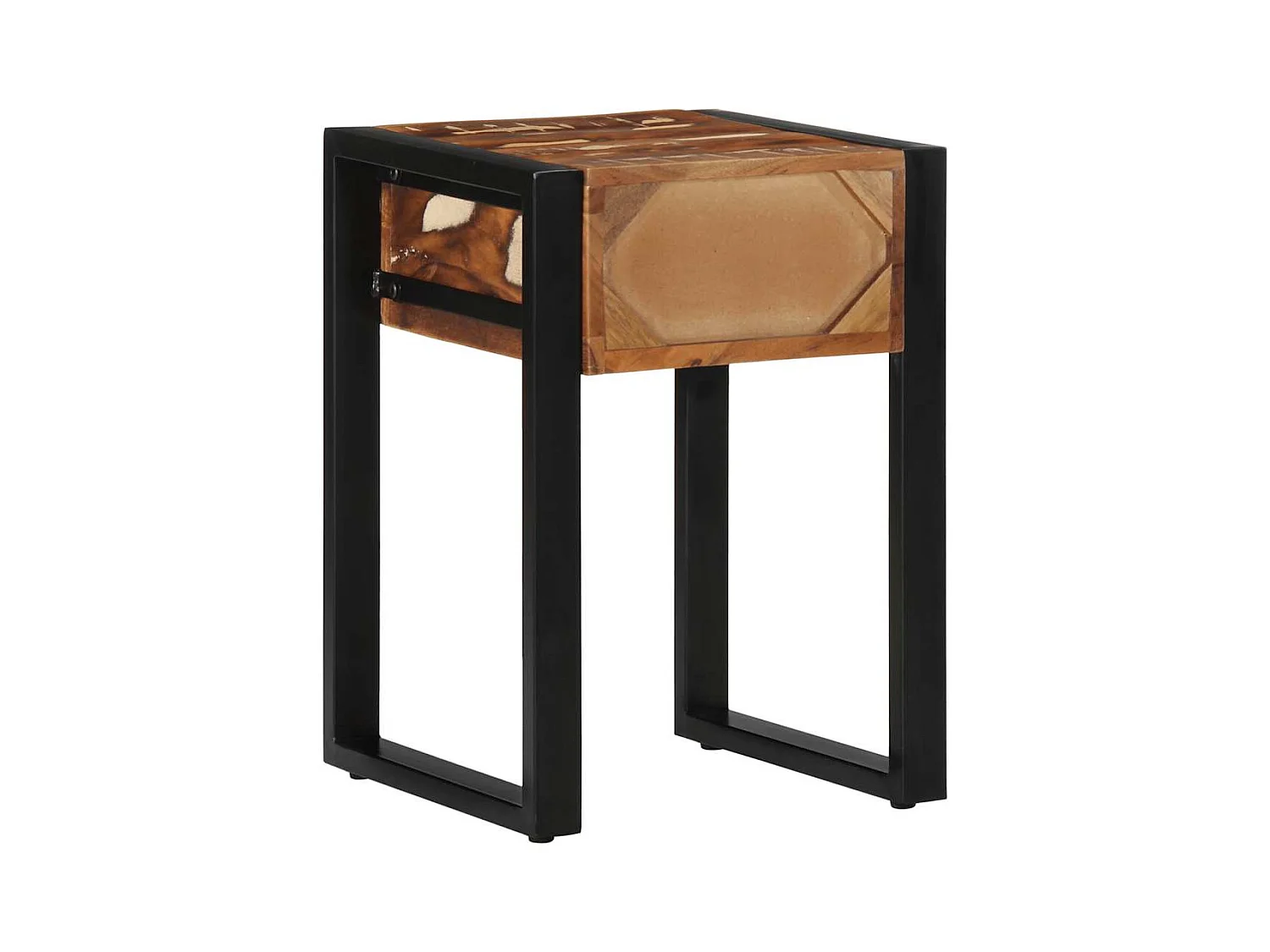 Table d'appoint multicolore 35x35x50cm bois massif récupération