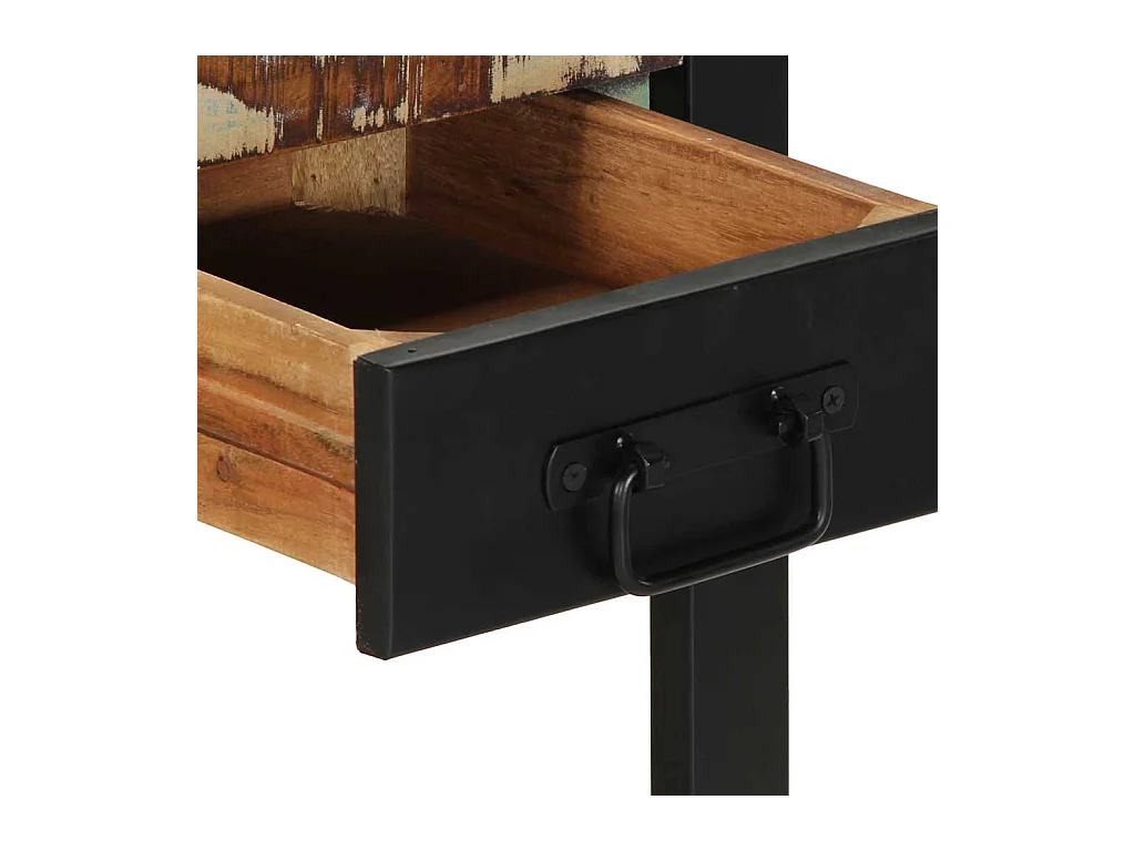 Table d'appoint multicolore 35x35x50cm bois massif récupération