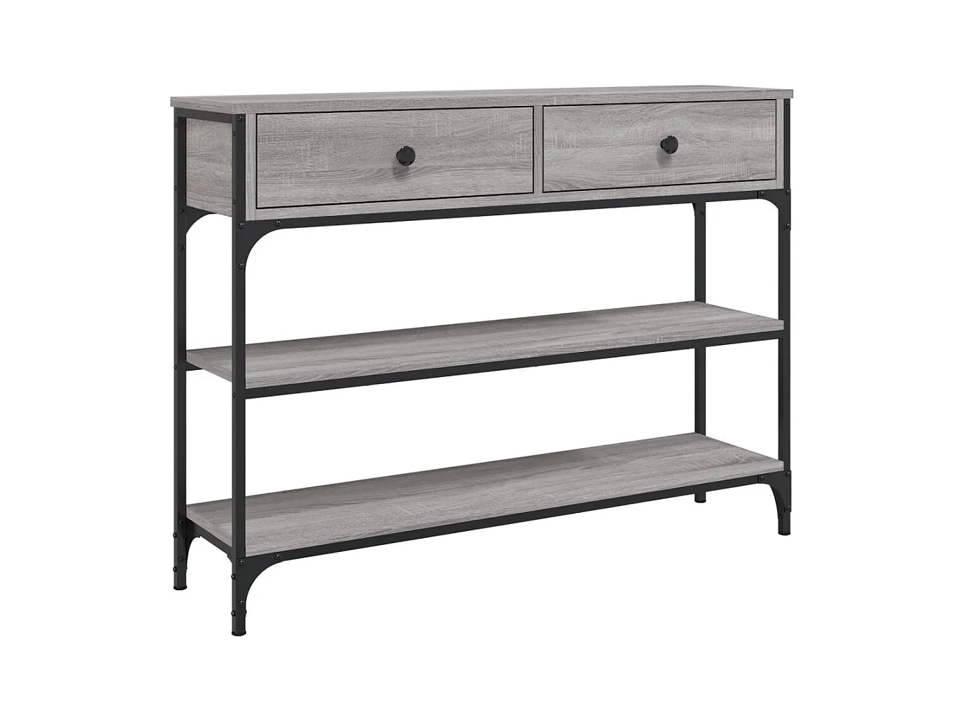 Table console sonoma gris 100x25x75 cm bois d'ingénierie