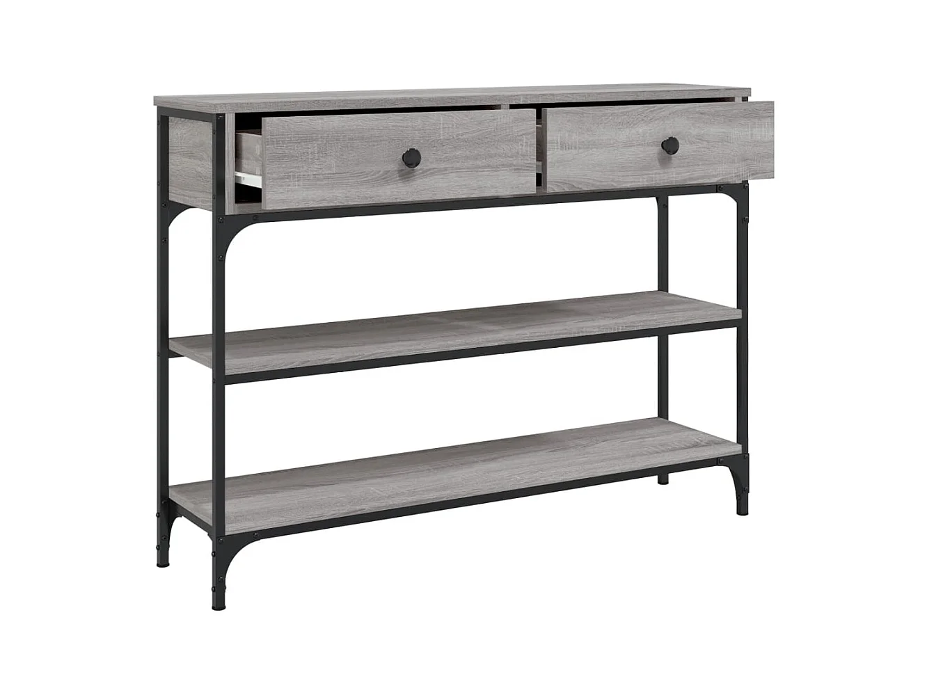 Table console sonoma gris 100x25x75 cm bois d'ingénierie