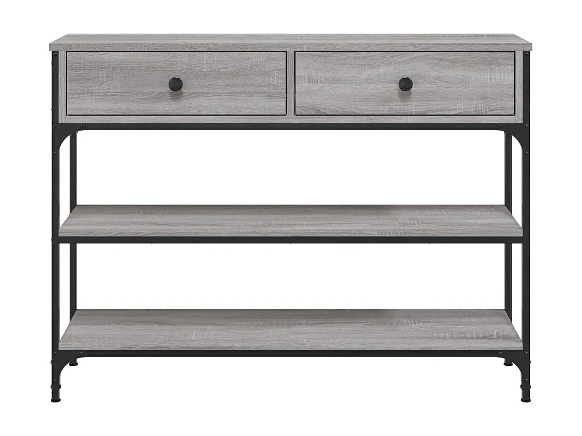 Table console sonoma gris 100x25x75 cm bois d'ingénierie