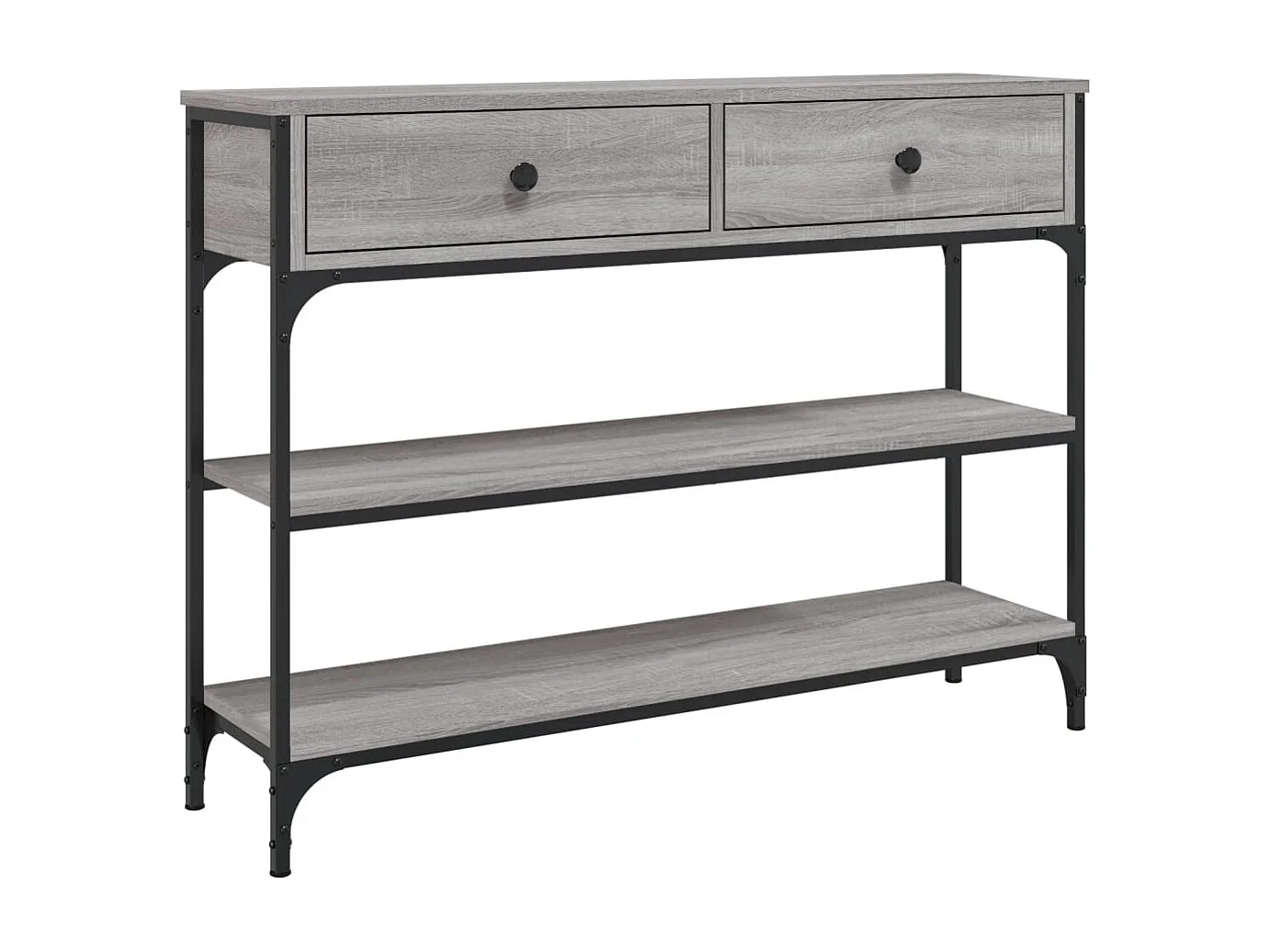 Table console sonoma gris 100x25x75 cm bois d'ingénierie