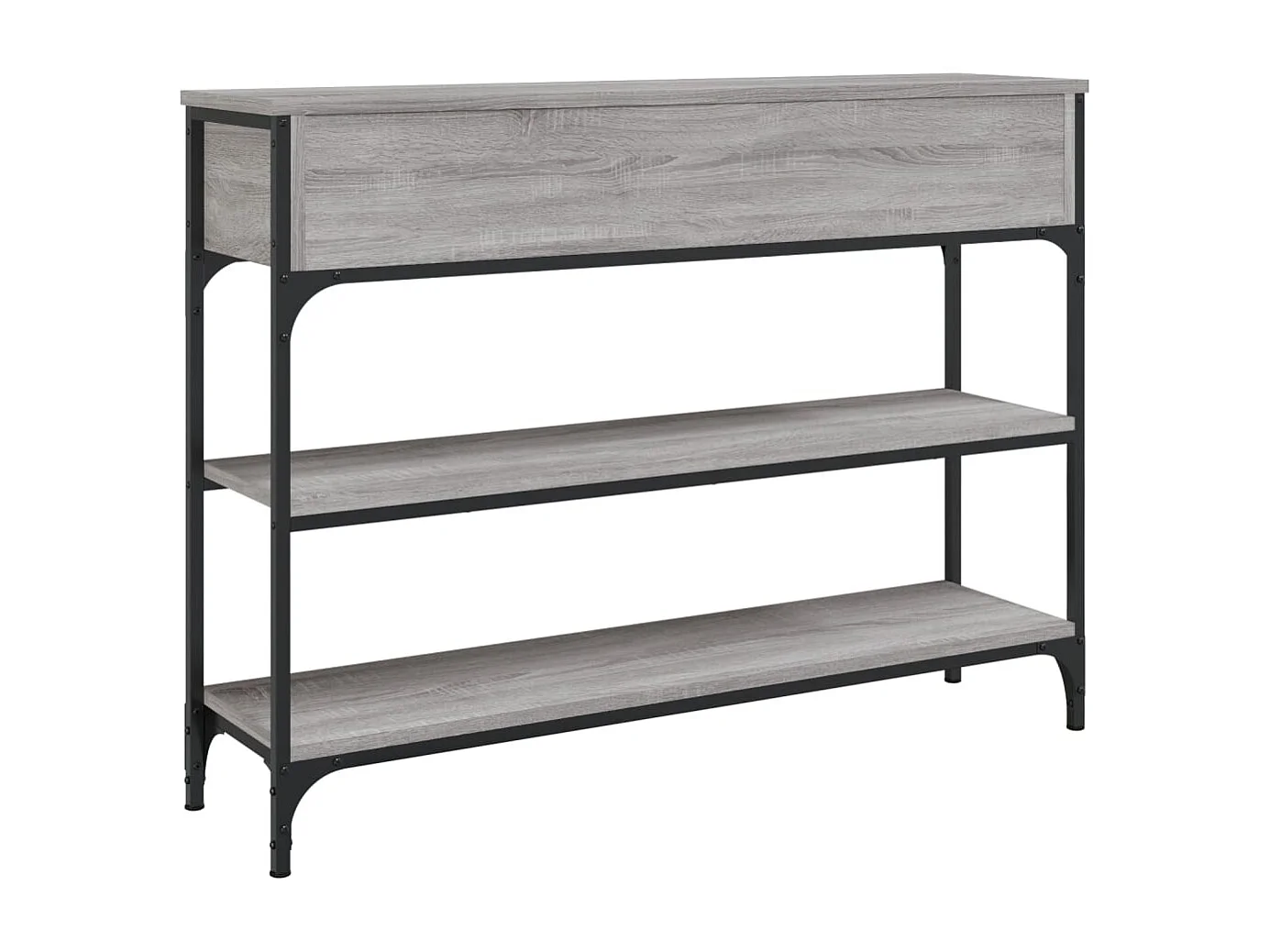 Table console sonoma gris 100x25x75 cm bois d'ingénierie