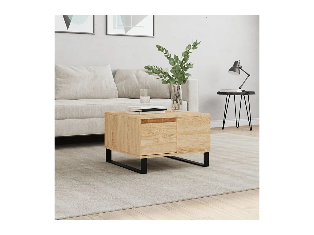 Table basse chêne sonoma 55x55x36,5 cm bois d'ingénierie