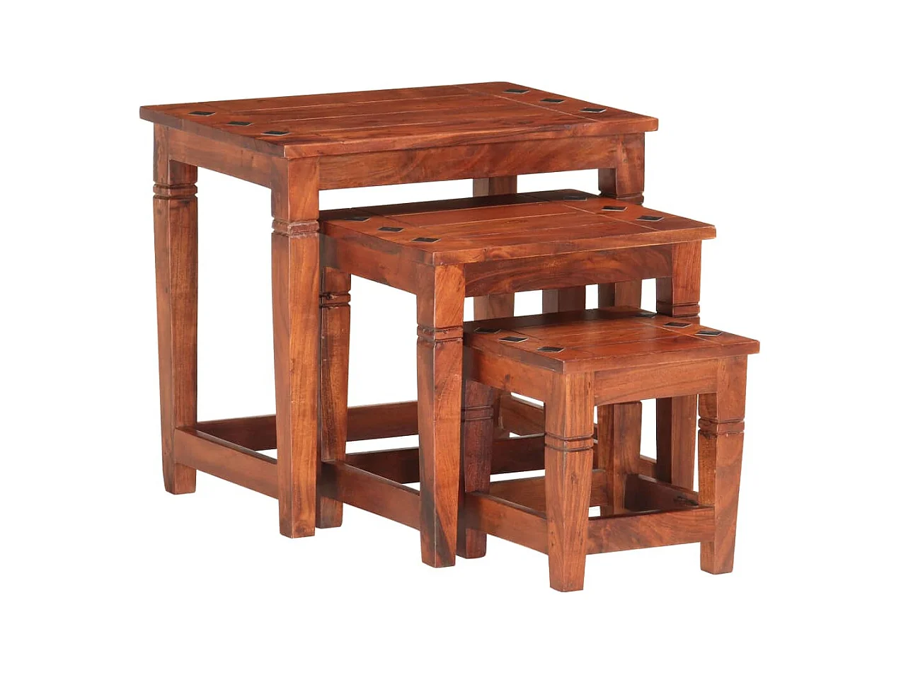 Mesas nido 3 piezas Madera maciza de acacia