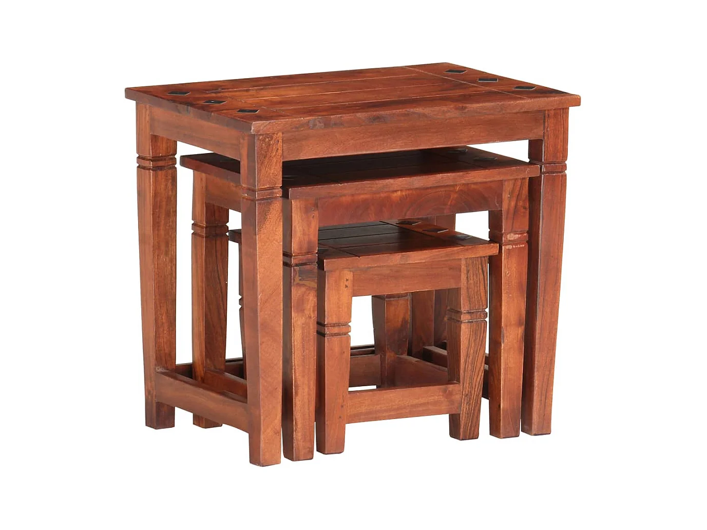 Mesas nido 3 piezas Madera maciza de acacia