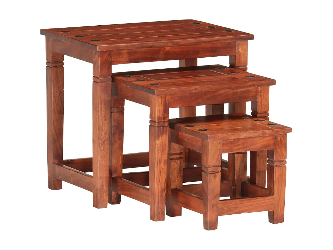 Mesas nido 3 piezas Madera maciza de acacia