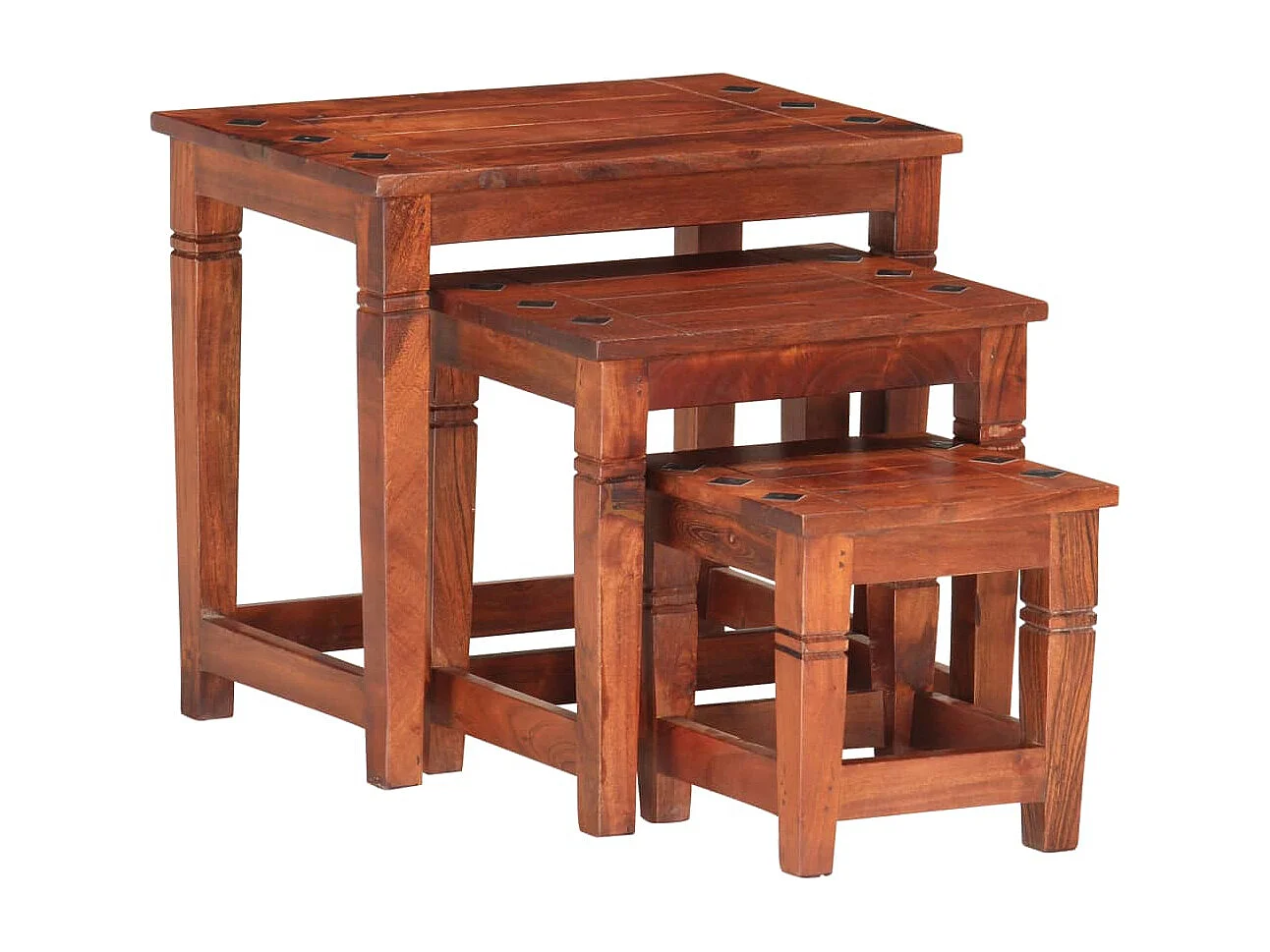 Mesas nido 3 piezas Madera maciza de acacia