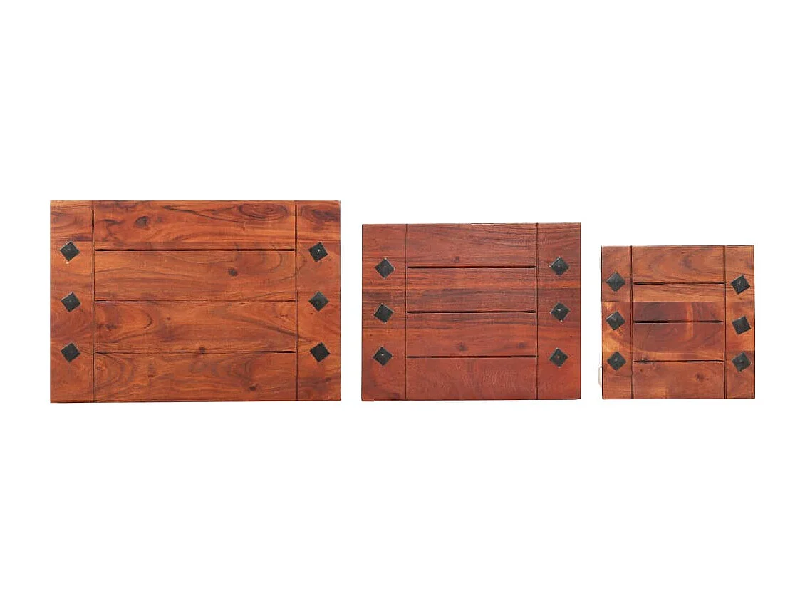 Bijzettafels 3 stuks Massief acaciahout