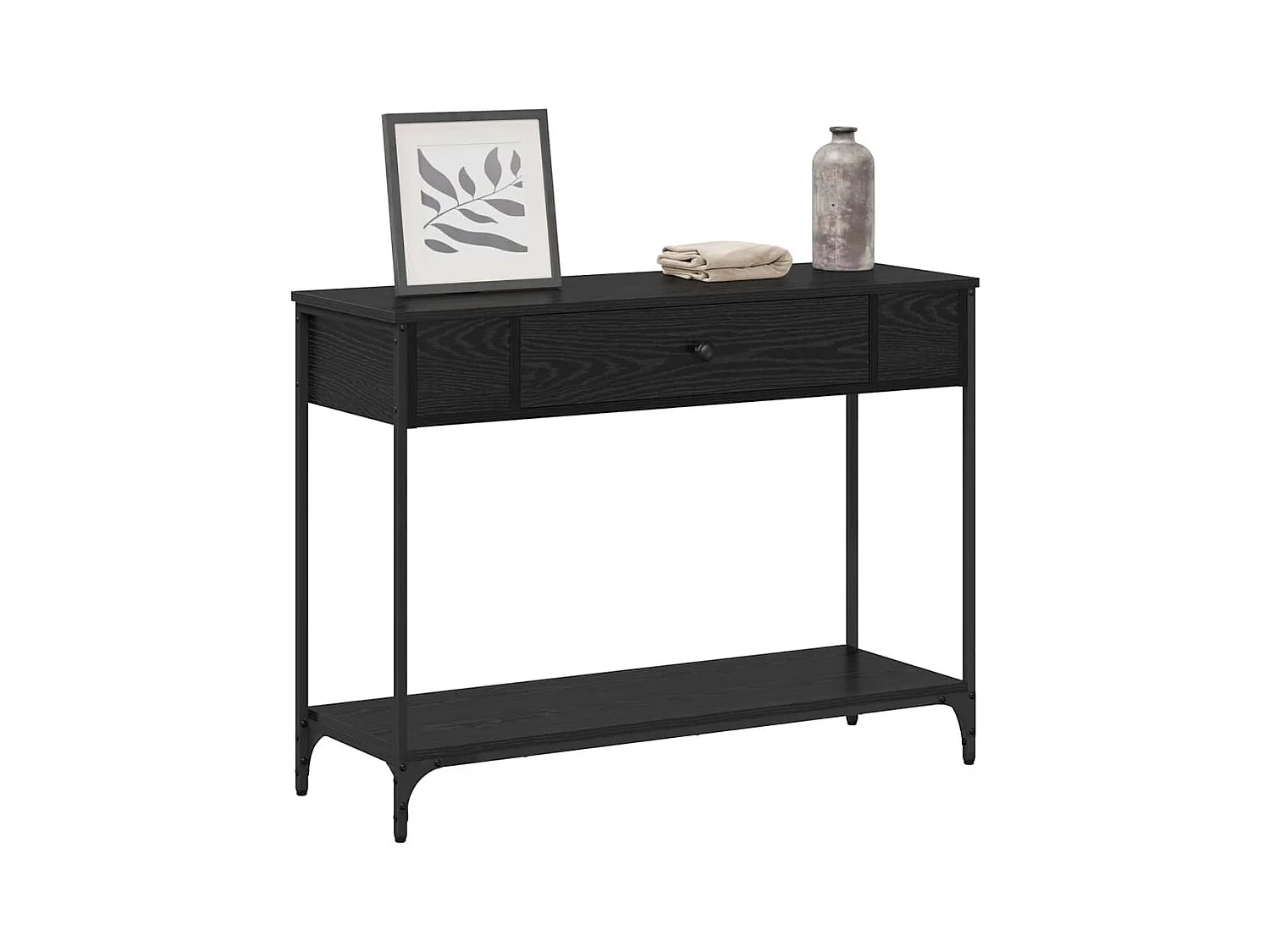 Table console Chêne noir 100 x 34.5 x 75 cm Bois d'ingénierie