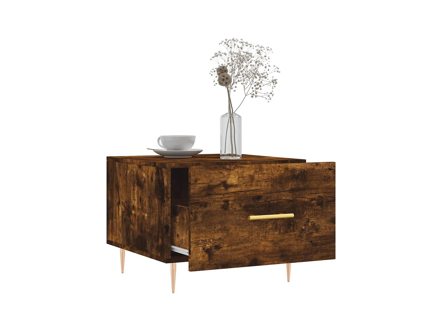 Tables basses 2 pcs chêne fumé 50x50x40 cm bois d'ingénierie