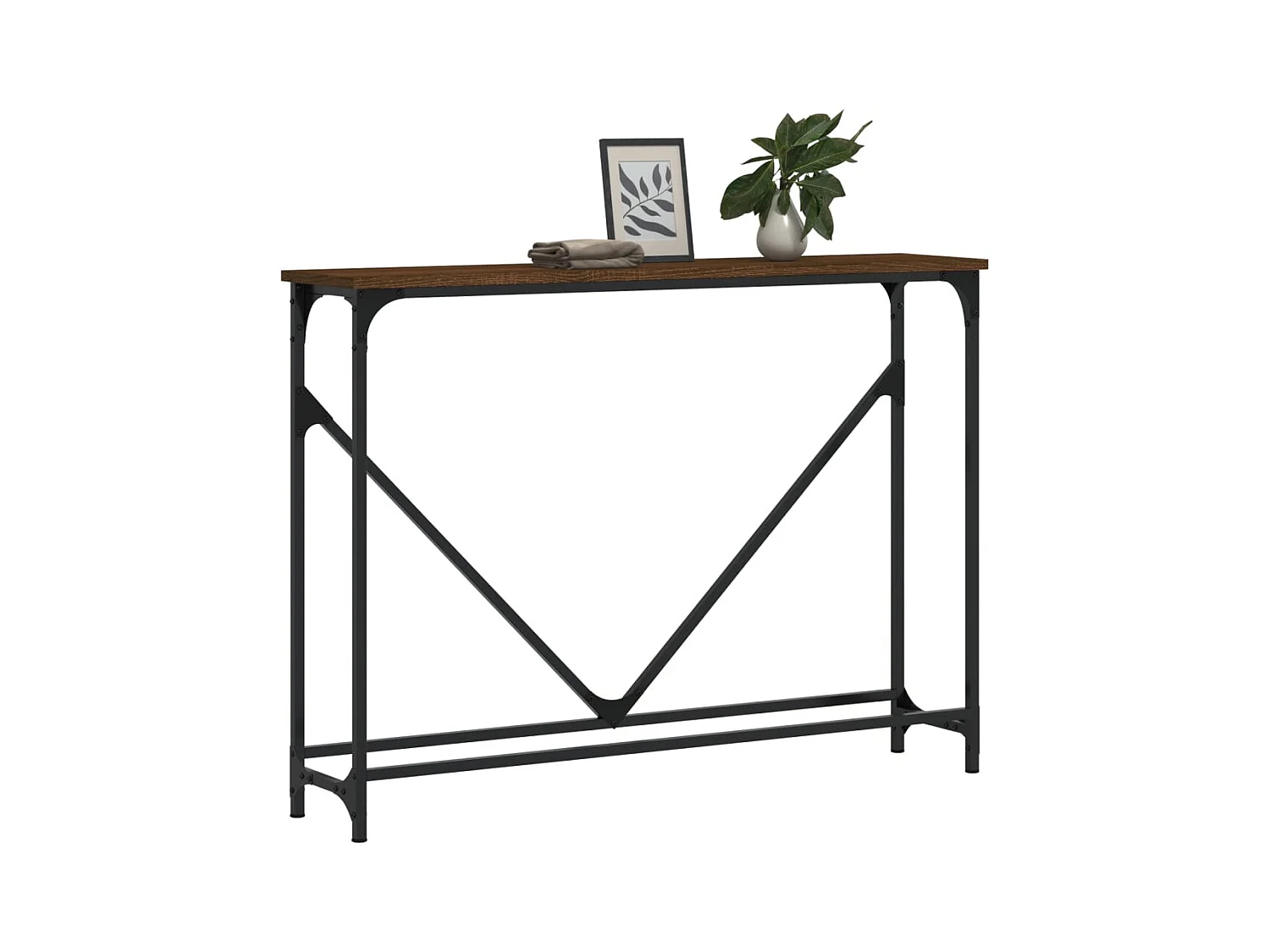 Table console chêne marron 102x22,5x75 cm bois d'ingénierie