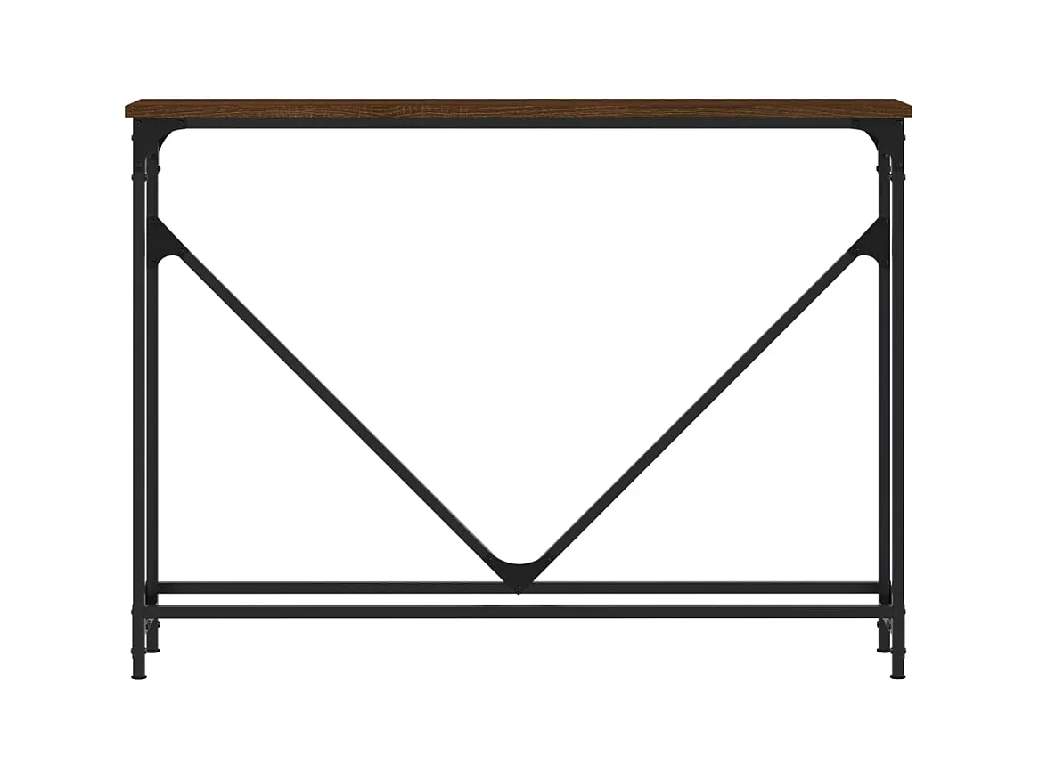 Table console chêne marron 102x22,5x75 cm bois d'ingénierie