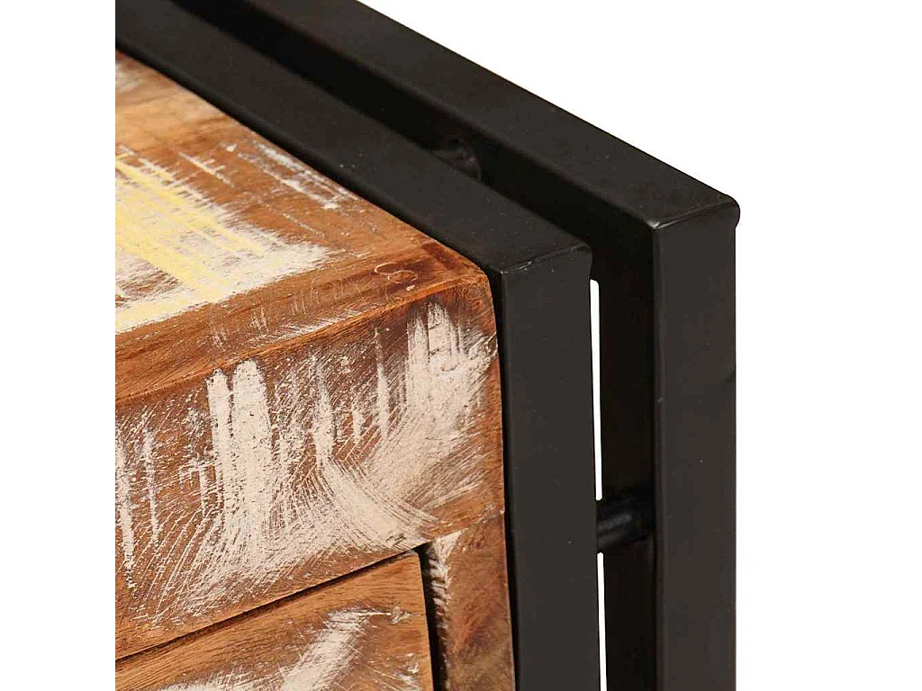 Table d'appoint 30 x 30 x 40 cm Bois recyclé massif et métal