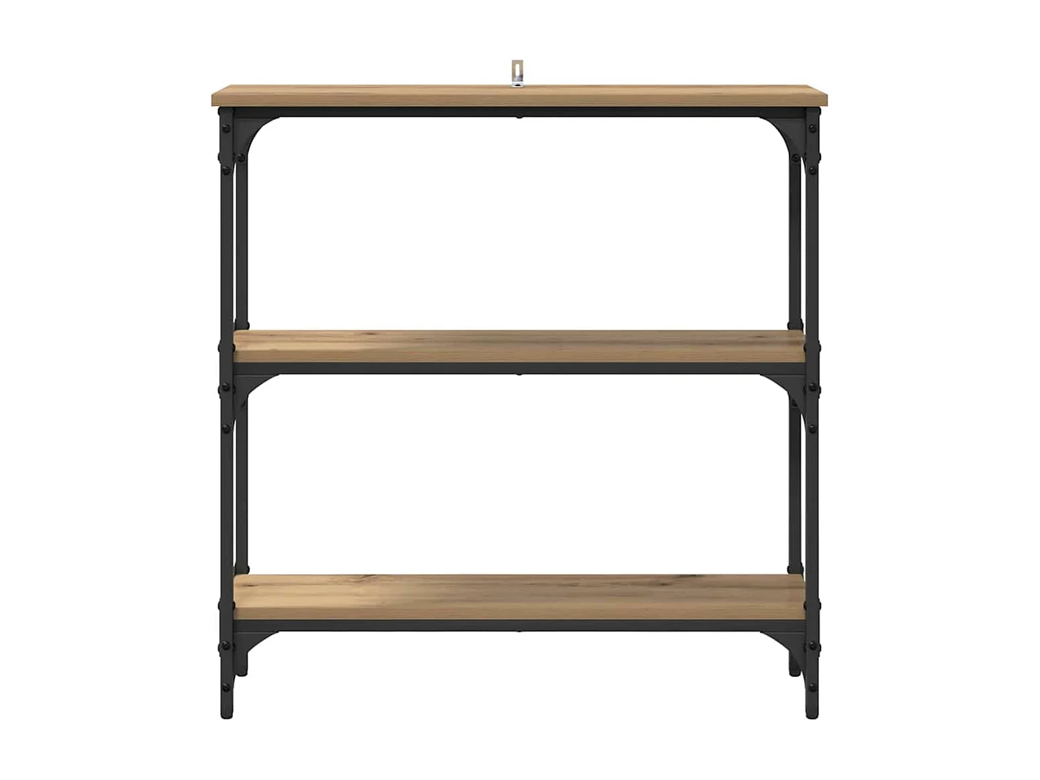 Consolle con ripiano, rovere lavorato a mano, 75 x 22,5 x 75 cm